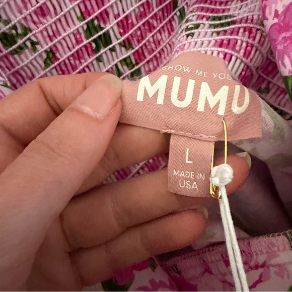 Show Me Your Mumu Dress Claire Mini Cottage Floral Pink Large NWT - Picture 8 of 9